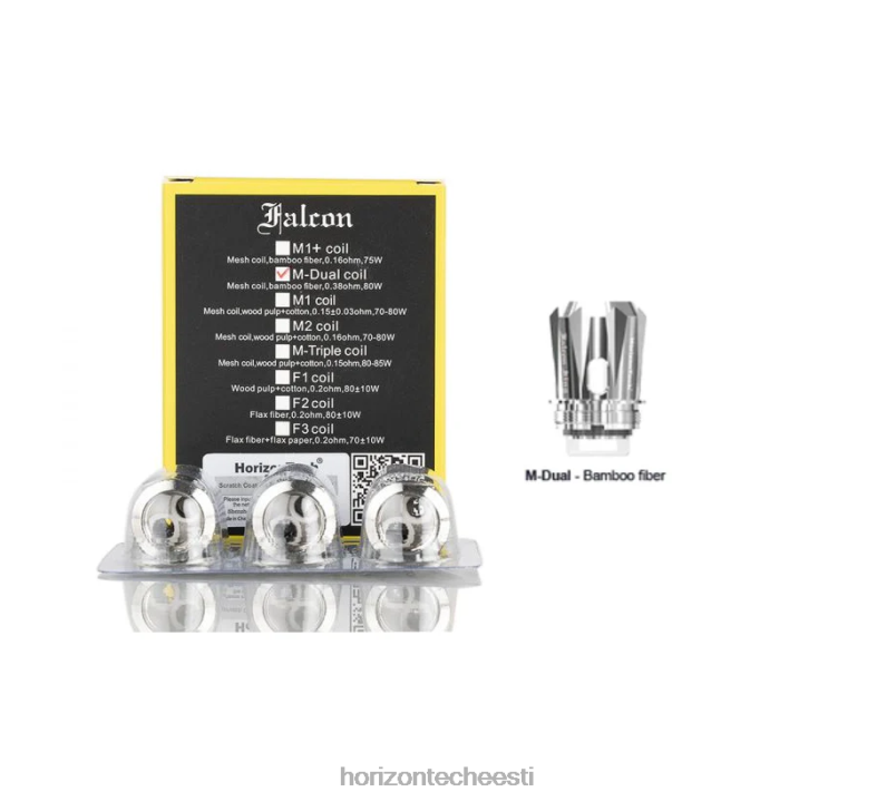 2JXRL165 HorizonTech Falcon poolid (3-pakk) Horizon Tech coils - m-kahe võrguga mähis 0,38 oomi