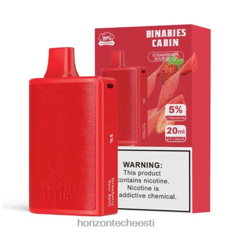 2JXRL78 HorizonTech Binaries Cabin ühekordne 20ml HorizonTech disposable vape - maasikahapu vööd