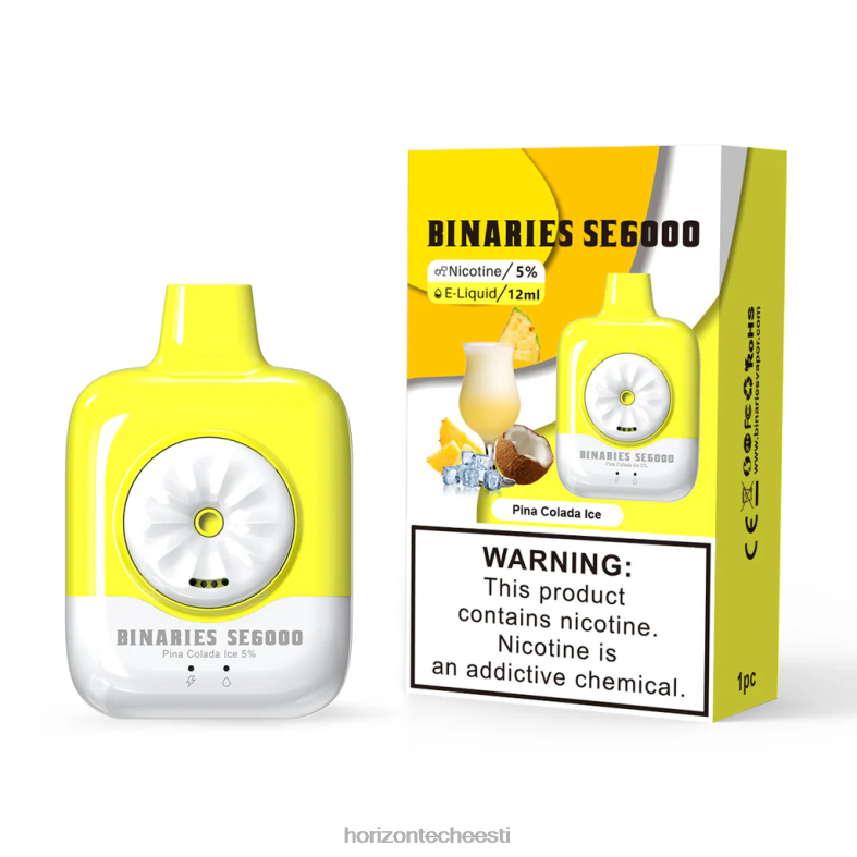 2JXRL129 HorizonTech Binaries Cabin ühekordne see 12ml Horizon Tech vape - pina colada jää