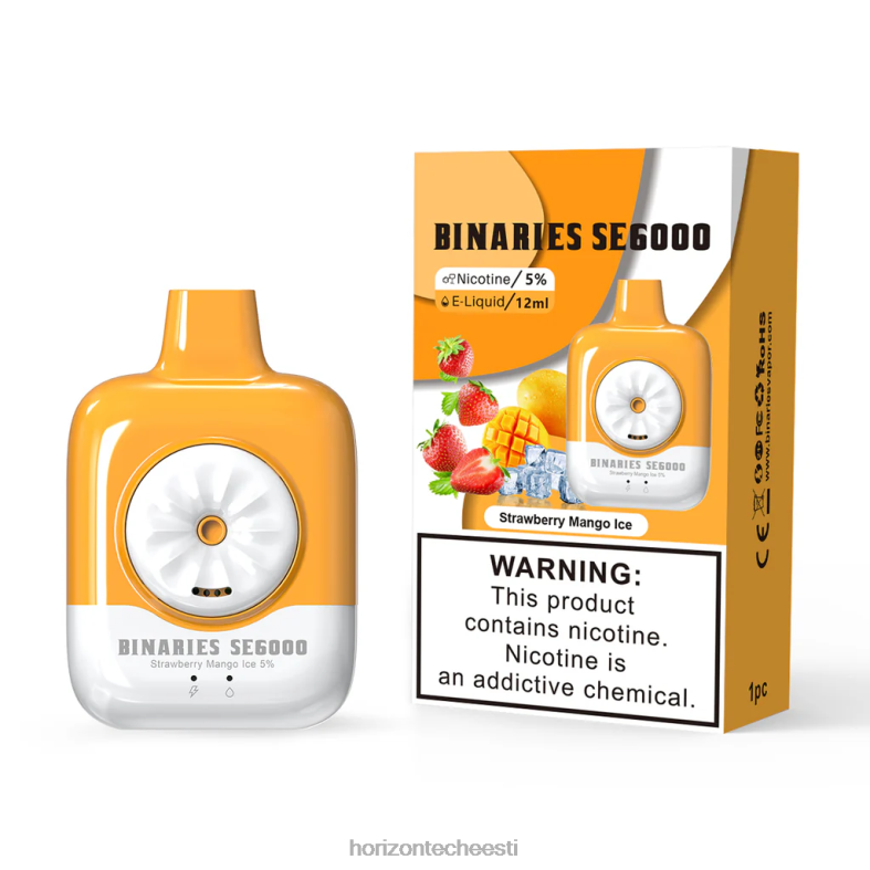2JXRL139 HorizonTech Binaries Cabin ühekordne see 12ml Horizon Tech vape - maasika mango jää
