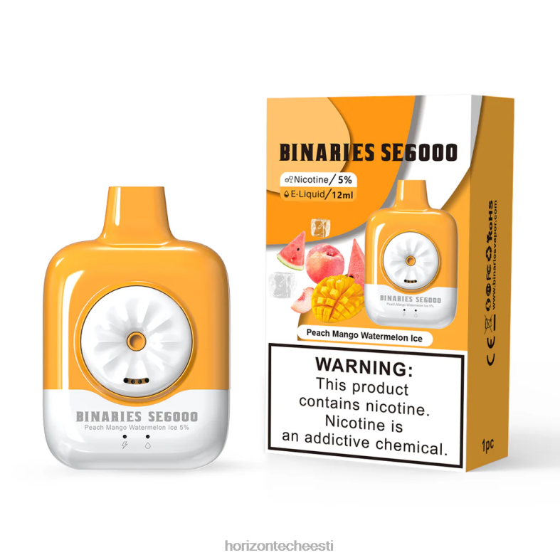 2JXRL143 HorizonTech Binaries Cabin ühekordne see 12ml HorizonTech vape Eesti - virsiku mango arbuusi jää