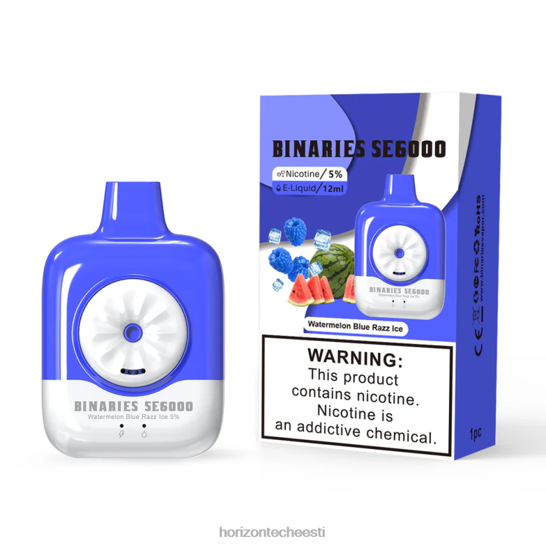 2JXRL5 HorizonTech Binaries Cabin ühekordne see 12ml Horizon Tech coils - arbuusisinine razz jää