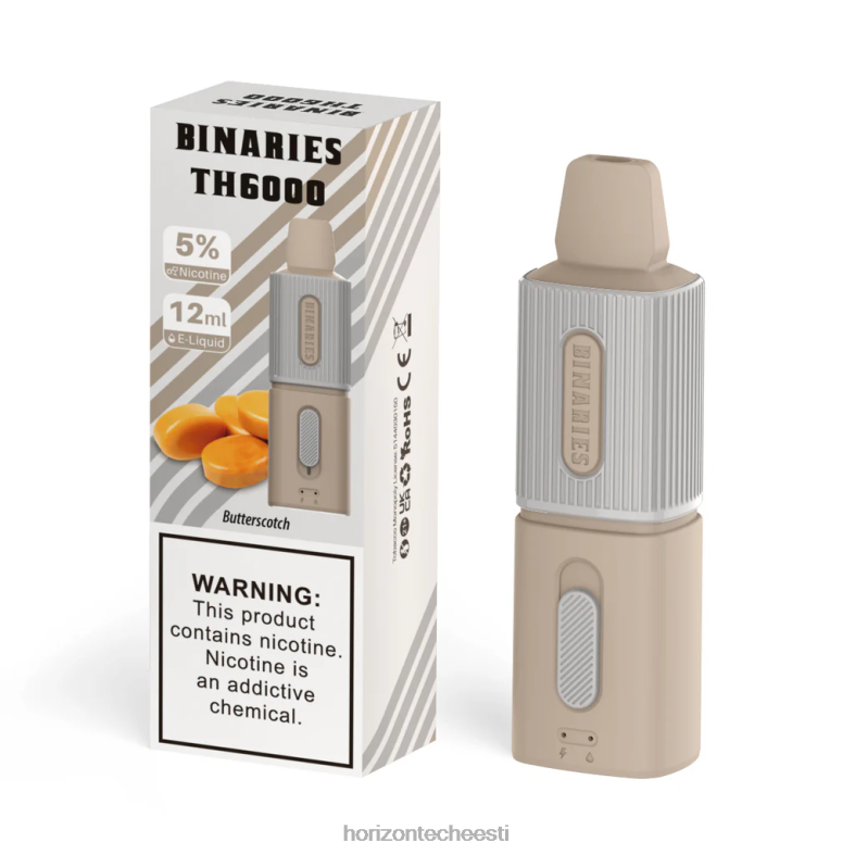 2JXRL103 HorizonTech Binaries Cabin th6000 ühekordne 12ml HorizonTech vape Eesti - butterscotch