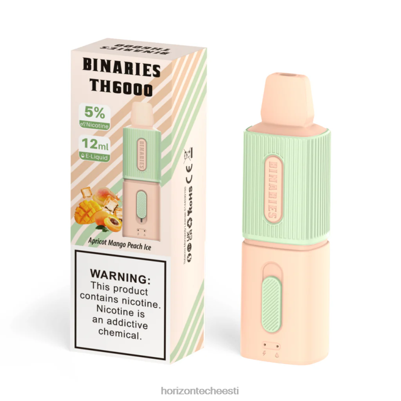 2JXRL104 HorizonTech Binaries Cabin th6000 ühekordne 12ml Horizon Tech vape coils - aprikoosi mango virsiku jää