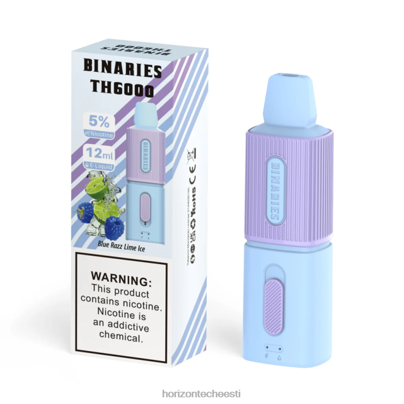 2JXRL106 HorizonTech Binaries Cabin th6000 ühekordne 12ml Horizon Tech vape tank - sinine razz laimijää