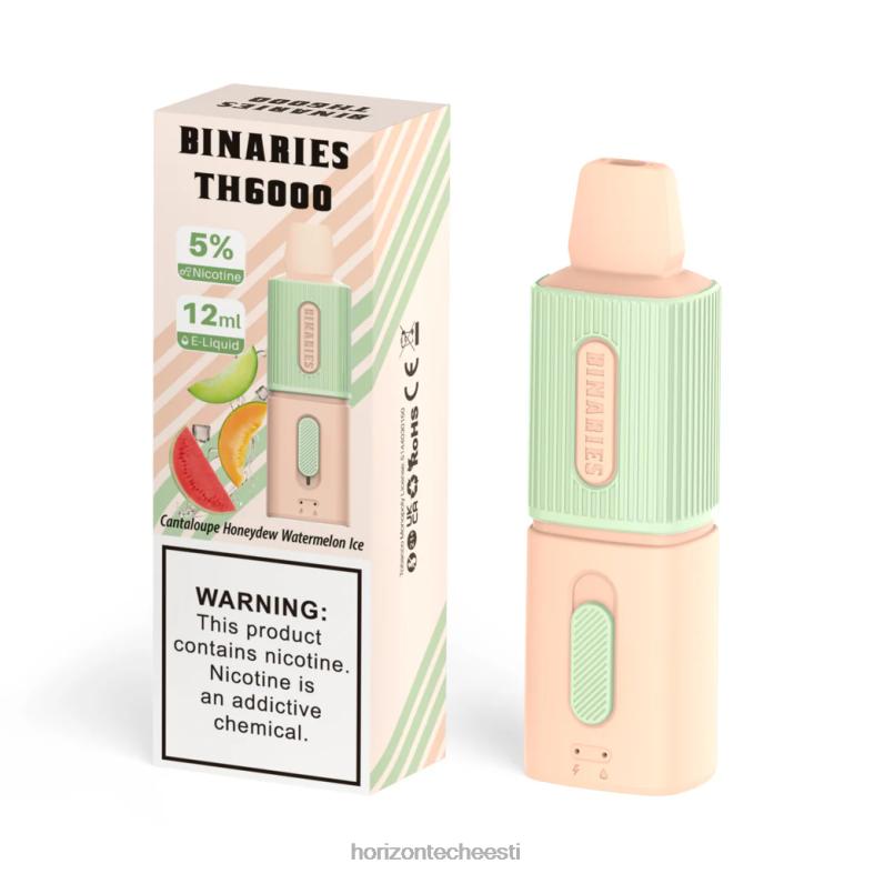 2JXRL107 HorizonTech Binaries Cabin th6000 ühekordne 12ml HorizonTech vape kit - cantaloupe mesikaste arbuusijää