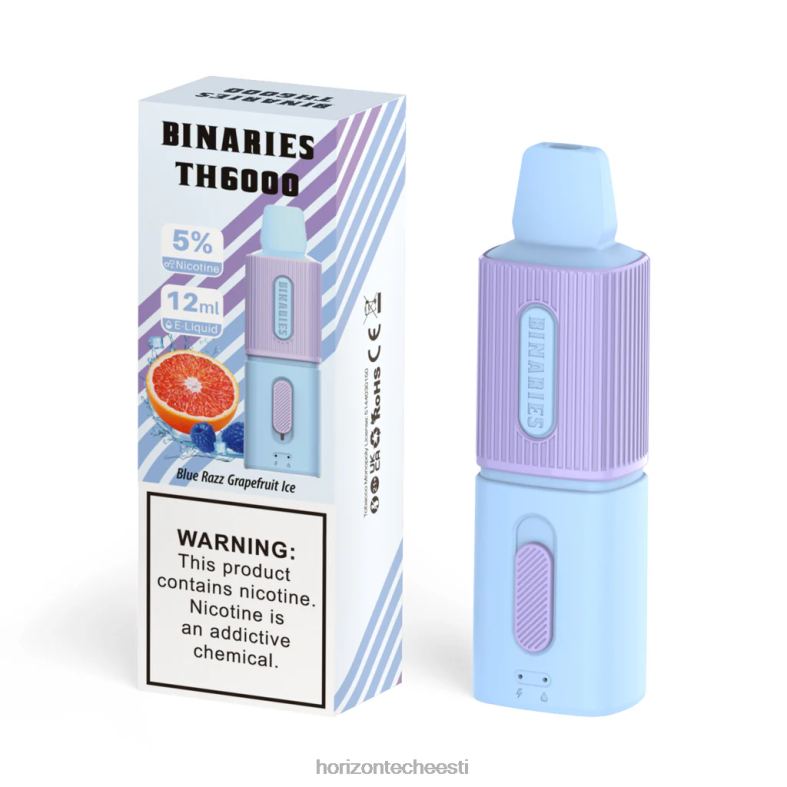 2JXRL108 HorizonTech Binaries Cabin th6000 ühekordne 12ml HorizonTech disposable vape - sinine razz greibijää