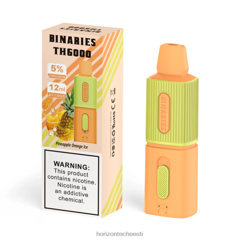 2JXRL109 HorizonTech Binaries Cabin th6000 ühekordne 12ml Horizon Tech vape - ananassi apelsini jää