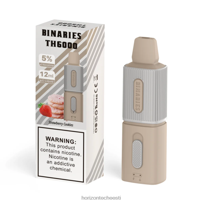 2JXRL116 HorizonTech Binaries Cabin th6000 ühekordne 12ml Horizon Tech vape tank - maasika küpsised